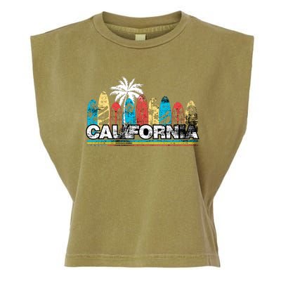 Los Angeles California Surfboard Theme Garment-Dyed Women's Muscle Tee