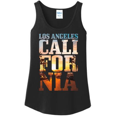 Los Angeles California Retro La Vintage Ladies Essential Tank