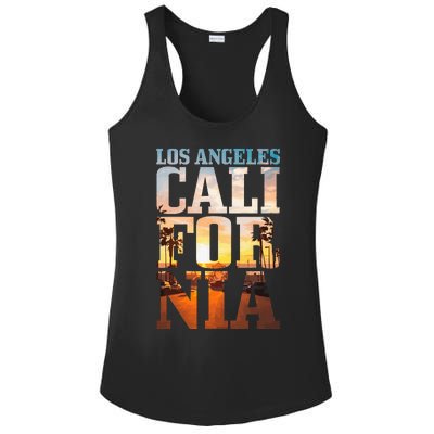 Los Angeles California Retro La Vintage Ladies PosiCharge Competitor Racerback Tank