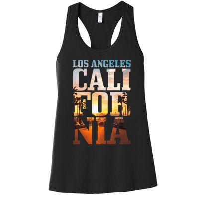 Los Angeles California Retro La Vintage Women's Racerback Tank