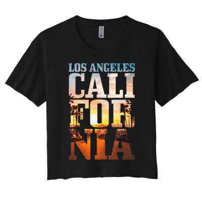 Los Angeles California Retro La Vintage Women's Crop Top Tee