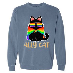 LGBT Ally Cat Be Kind Gay Rainbow Funny LGBTQ Gift Idea Garment-Dyed Sweatshirt