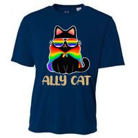 LGBT Ally Cat Be Kind Gay Rainbow Funny LGBTQ Gift Idea Cooling Performance Crew T-Shirt