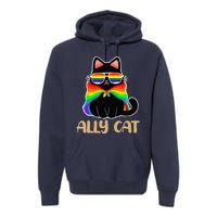 LGBT Ally Cat Be Kind Gay Rainbow Funny LGBTQ Gift Idea Premium Hoodie