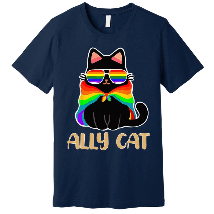 LGBT Ally Cat Be Kind Gay Rainbow Funny LGBTQ Gift Idea Premium T-Shirt