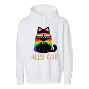 LGBT Ally Cat Be Kind Gay Rainbow Funny LGBTQ Gift Idea Garment-Dyed Fleece Hoodie