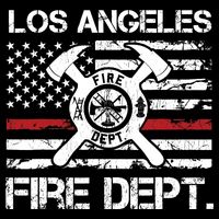 Los Angeles California Fire Department Thin Red Line Fireman Backpack