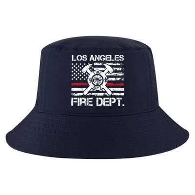 Los Angeles California Fire Department Thin Red Line Fireman Cool Comfort Performance Bucket Hat