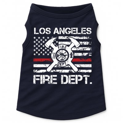 Los Angeles California Fire Department Thin Red Line Fireman Doggie Tank