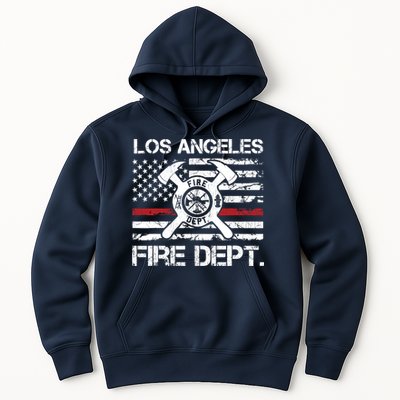 Los Angeles California Fire Department Thin Red Line Fireman Hoodie