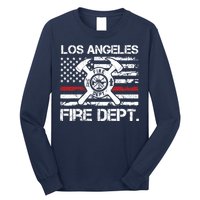 Los Angeles California Fire Department Thin Red Line Fireman Long Sleeve Shirt