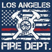 Los Angeles California Fire Department Thin Red Line Fireman T-Shirt