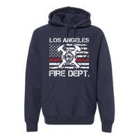 Los Angeles California Fire Department Thin Red Line Fireman Premium Hoodie