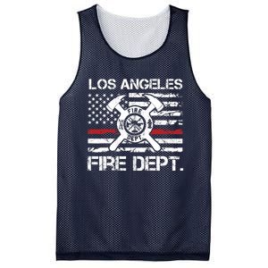 Los Angeles California Fire Department Thin Red Line Fireman Mesh Reversible Basketball Jersey Tank