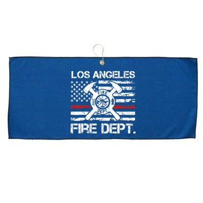 Los Angeles California Fire Department Thin Red Line Fireman Large Microfiber Waffle Golf Towel