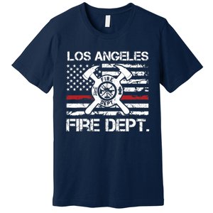 Los Angeles California Fire Department Thin Red Line Fireman Premium T-Shirt