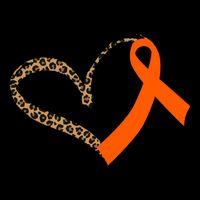 Leukemia Awareness Cancer Leopard Print Heart Orange Ribbon Meaningful Gift Women's Crop Top Tee