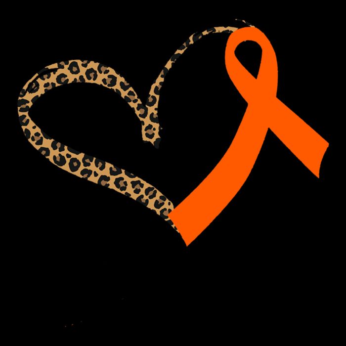 Leukemia Awareness Cancer Leopard Print Heart Orange Ribbon Meaningful Gift Women's Crop Top Tee