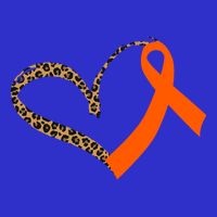 Leukemia Awareness Cancer Leopard Print Heart Orange Ribbon Meaningful Gift Tall T-Shirt