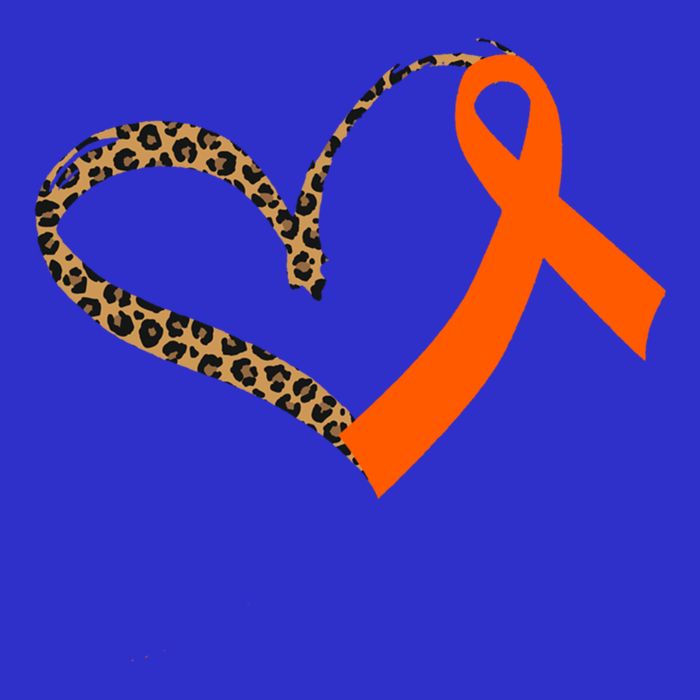 Leukemia Awareness Cancer Leopard Print Heart Orange Ribbon Meaningful Gift Tall T-Shirt