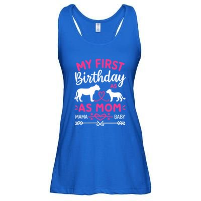 Lioness And Cub Love My First Birthday As Mom Funny Gift Ladies Essential Flowy Tank