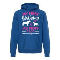 Lioness And Cub Love My First Birthday As Mom Funny Gift Premium Hoodie