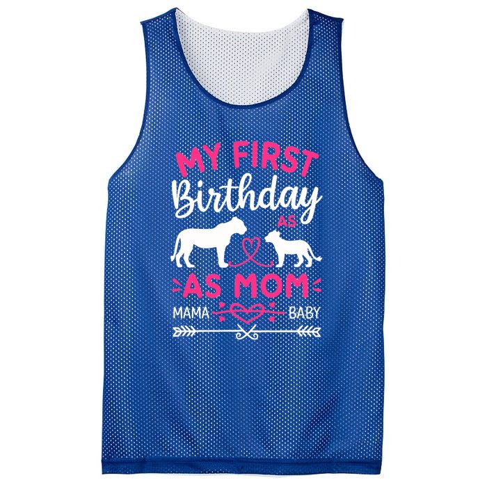 Lioness And Cub Love My First Birthday As Mom Funny Gift Mesh Reversible Basketball Jersey Tank