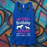 Lioness And Cub Love My First Birthday As Mom Funny Gift Womens Tank Top