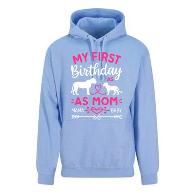 Lioness And Cub Love My First Birthday As Mom Funny Gift Unisex Surf Hoodie