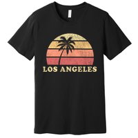 Los Angeles Ca Vintage 70s Retro Throwback Design Premium T-Shirt