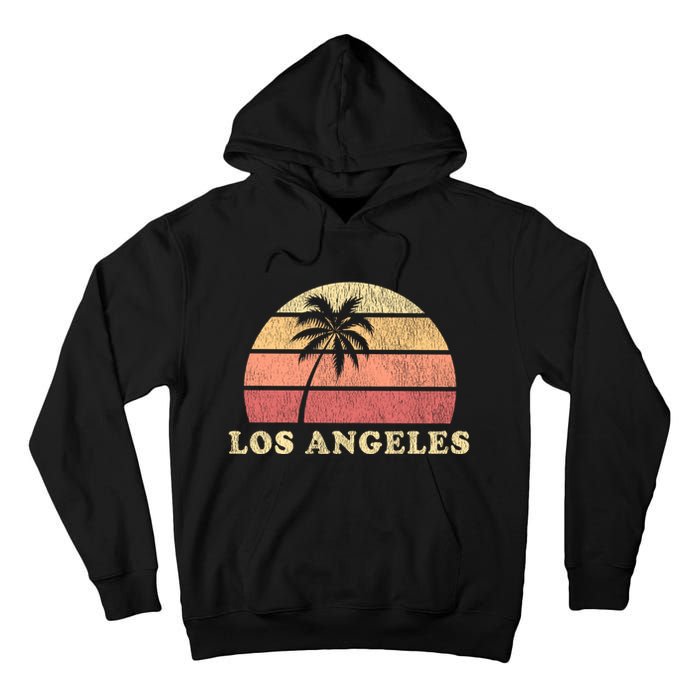 Los Angeles Ca Vintage 70s Retro Throwback Design Tall Hoodie