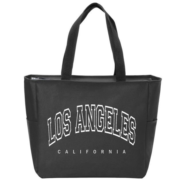 Los Angeles California Throwback Zip Tote Bag