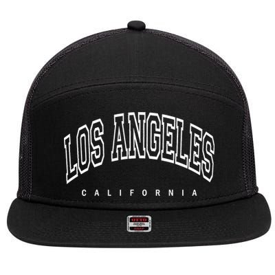 Los Angeles California Throwback Design Classic 7 Panel Mesh Trucker Snapback Hat