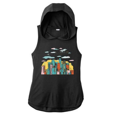 Los Angeles City View Ladies PosiCharge Tri-Blend Wicking Draft Hoodie Tank