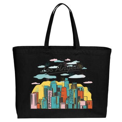 Los Angeles City View Cotton Canvas Jumbo Tote