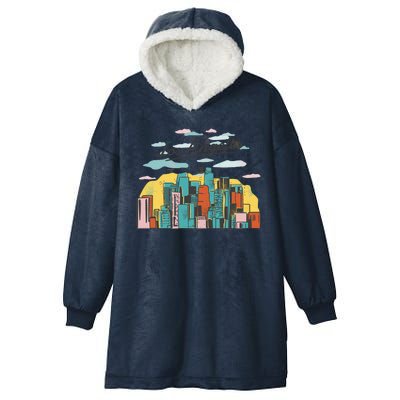 Los Angeles City View Hooded Wearable Blanket