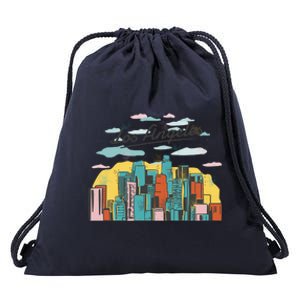 Los Angeles City View Drawstring Bag