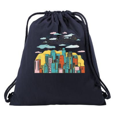 Los Angeles City View Drawstring Bag