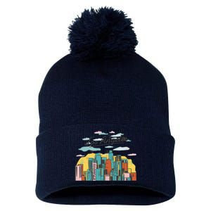 Los Angeles City View Pom Pom 12in Knit Beanie