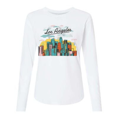 Los Angeles City View Womens Cotton Relaxed Long Sleeve T-Shirt