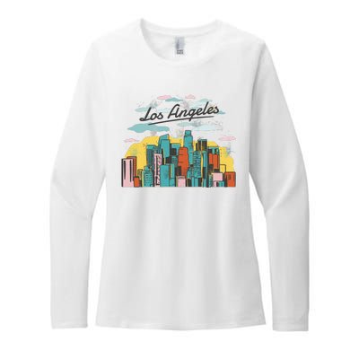 Los Angeles City View Womens CVC Long Sleeve Shirt