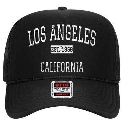 Los Angeles California Ca Vintage High Crown Mesh Back Trucker Hat