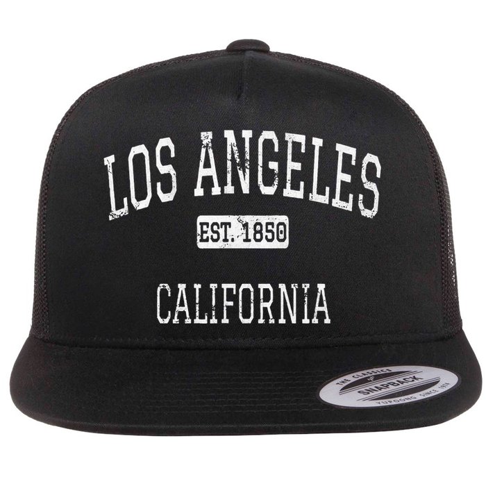 Los Angeles California Ca Vintage Flat Bill Trucker Hat