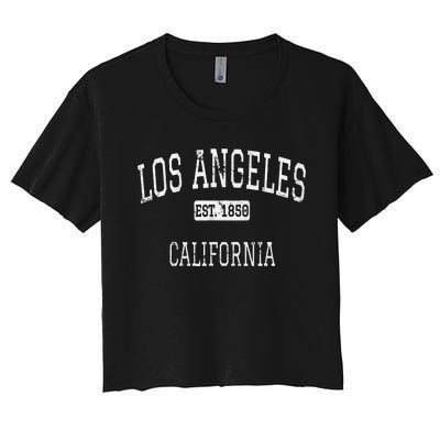 Los Angeles California Ca Vintage Women's Crop Top Tee