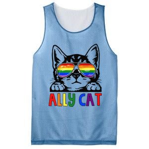 LGBT Ally Cat Be Kind Gay Rainbow Funny LGBTQ Gift Idea Mesh Reversible Basketball Jersey Tank