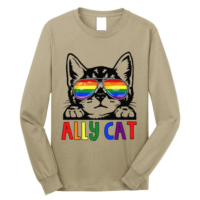 LGBT Ally Cat Be Kind Gay Rainbow Funny LGBTQ Gift Idea Long Sleeve Shirt