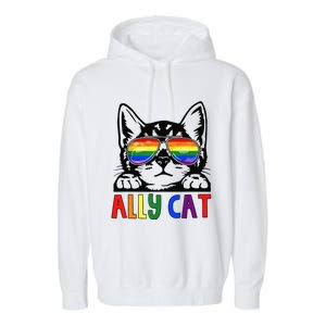 LGBT Ally Cat Be Kind Gay Rainbow Funny LGBTQ Gift Idea Garment-Dyed Fleece Hoodie