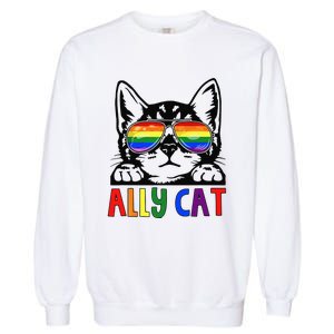 LGBT Ally Cat Be Kind Gay Rainbow Funny LGBTQ Gift Idea Garment-Dyed Sweatshirt