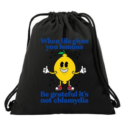Lemons And Chlamydia Absurd Offensive Meme Sarcastic Edgy Drawstring Bag