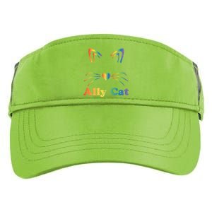 Lgbtq + Ally Cat Lgbtq Ally Cat Pride Gift Adult Drive Performance Visor